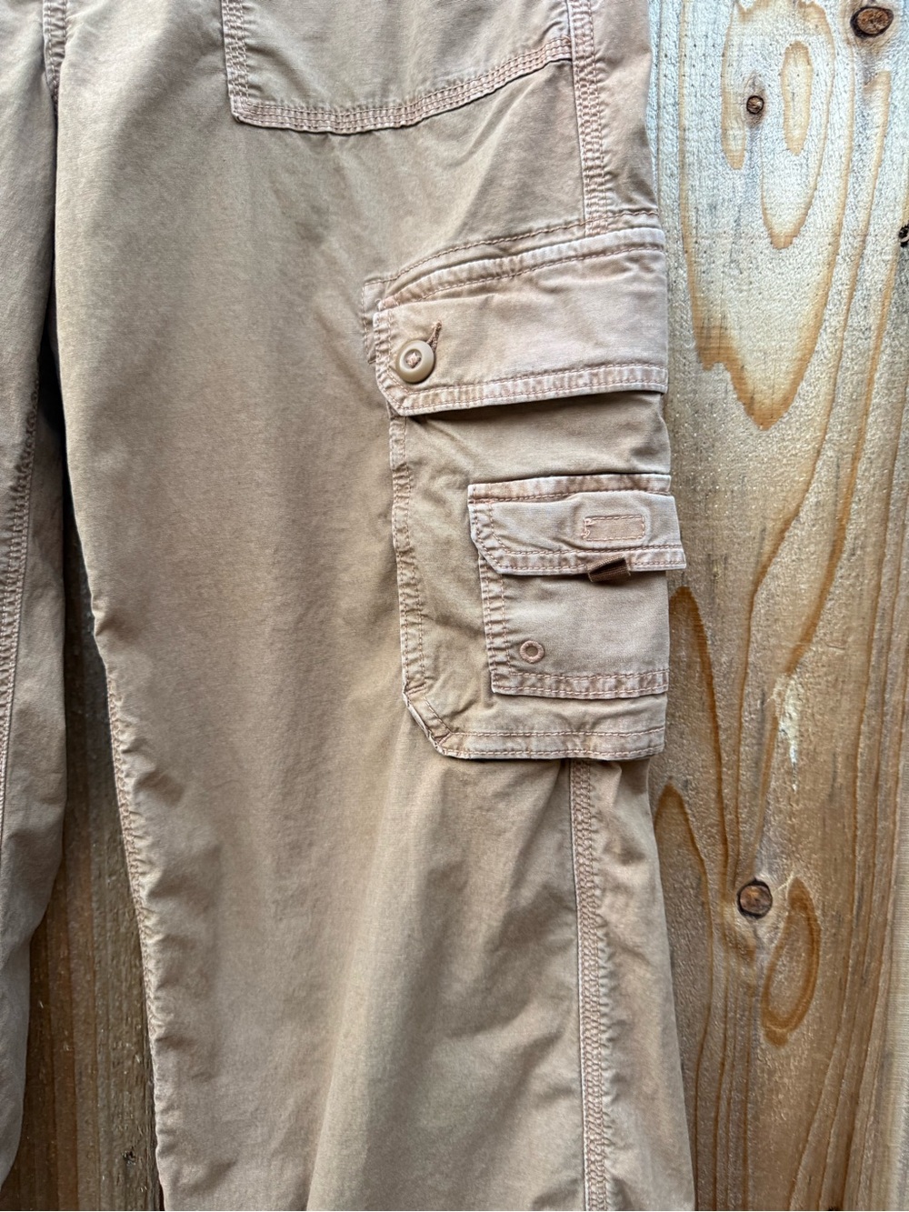 American Eagle Outfitters Brown Tan Cargo Pants with Elastic Hem - Picture 3 of 7